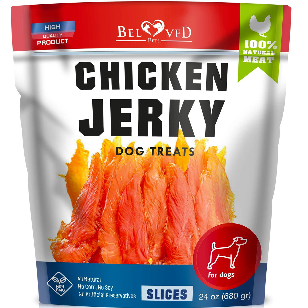 Chicken jerky dog treats 1.5 lb human-grade grain-free natural high-protein dog chews
