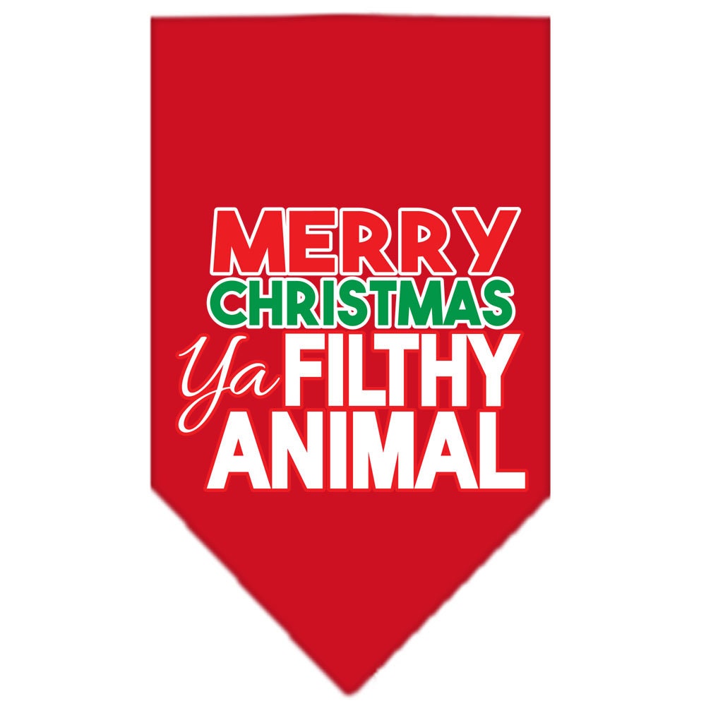 Christmas Pet and Dog Bandana, "Merry Christmas, Ya Filthy Animal"