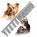 Jeffers Flat Back Pet Grooming Combs chrome-plated steel dual teeth design for pet grooming