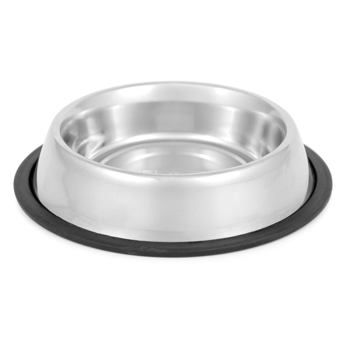 Jeffers no-skid no-tip stainless steel pet bowls with rubber base preventing tipping and sliding