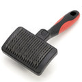 Jeffers Self-Cleaning slicker pet grooming brush with self-clean button and easy-grip handle