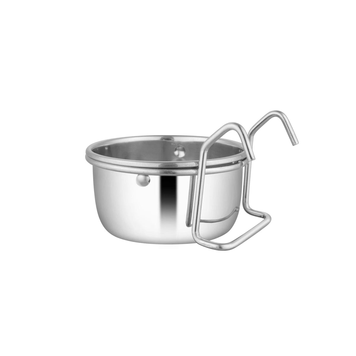 Jeffers Stainless Steel cage cup pet feeders with hooks for small animals