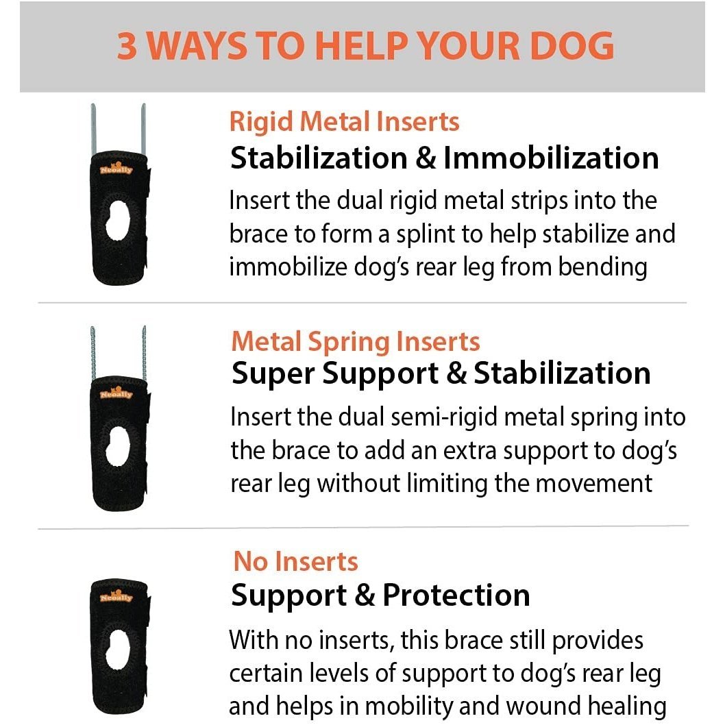 NeoAlly Short Rear Leg Hock Brace for Small Dogs