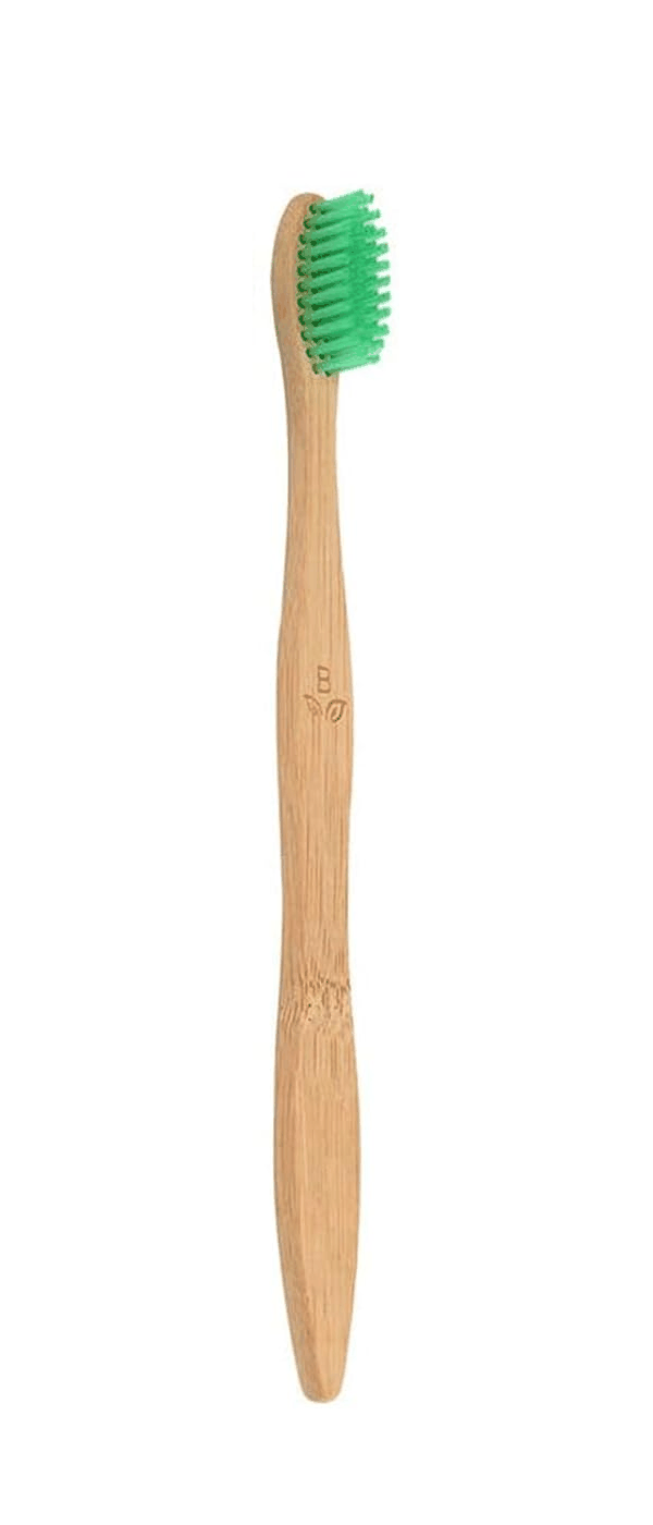 Pet Toothpaste/Gum Cleanser wooden toothbrush with a natural wood handle and bright green bristles