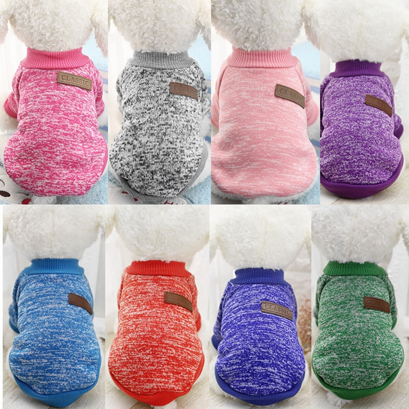 XS-2XL winter warm pet sweater with snowflake pattern, soft hoodie for dogs and cats, cozy autumn and winter clothing